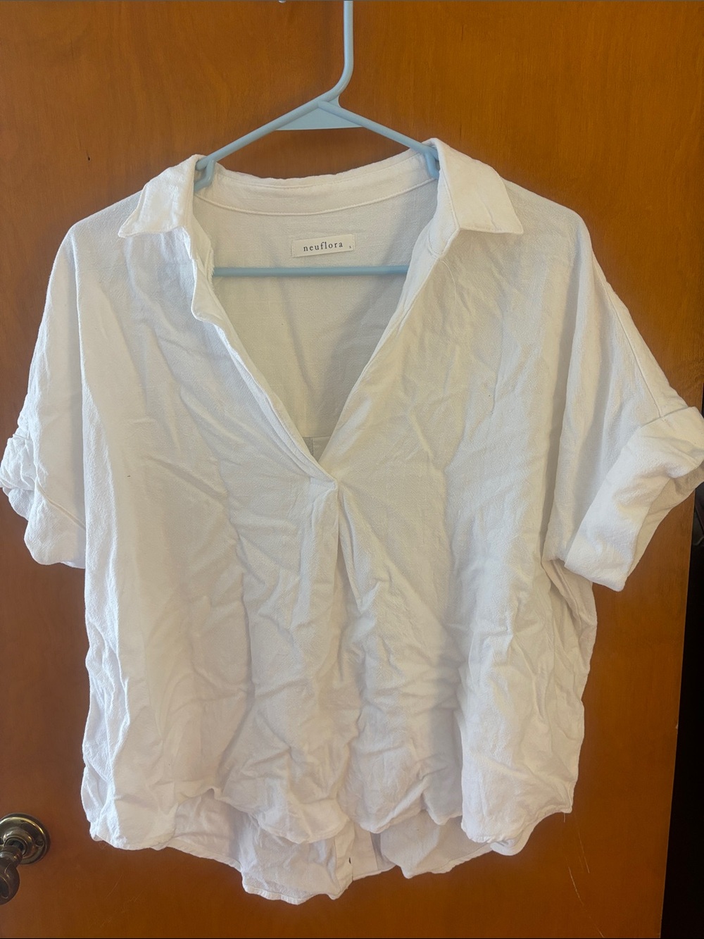 Neuflora White Relaxed Collared Shirt